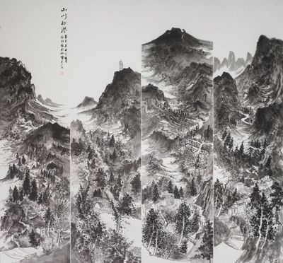 《见山》，中国画